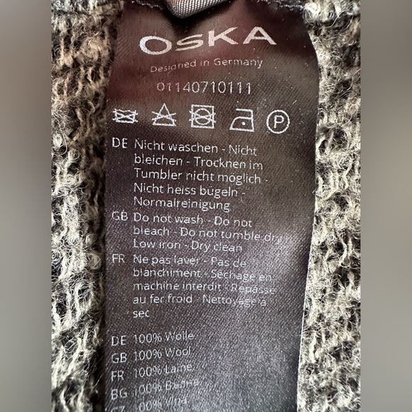 OSKA High Collar Knee Length Coat - Relaxed Fit - 100% Virgin Wool - Picture 10 of 10